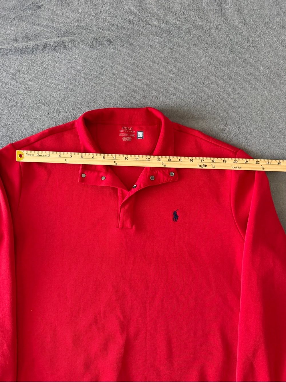 Ralph Lauren Red Snap-Collar Pullover Sweatshirt XXL - Picture 7 of 10